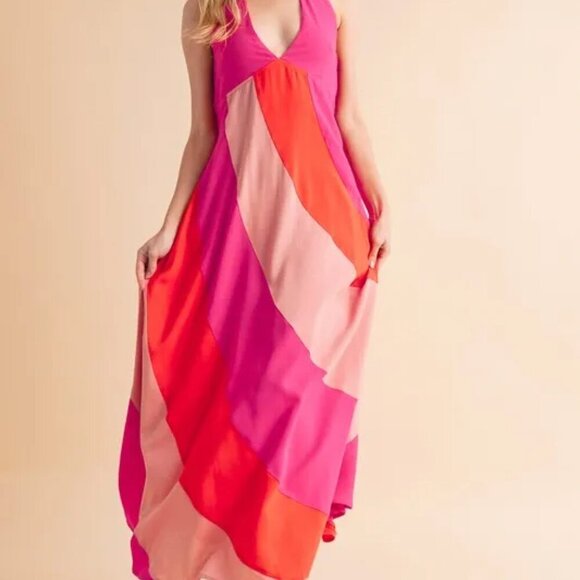 Aemi+Co Color Block Sleeveless Maxi Dress - Picture 7 of 16